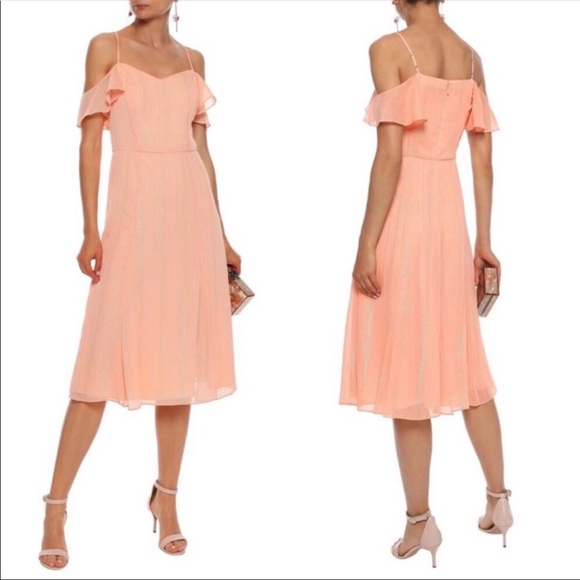 H by Halston Dresses & Skirts - NWT H Halston Peach Cold shoulder dress 12